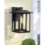 Beionxii Outdoor Wall Lights | Set of 2 Exterior Light Fixtures Wall Mount Sconces, Sand Textured Black with Clear Glass(9''W x 13.5''H) - A197W-2PK
