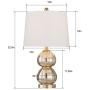 Maxax Traditional Table Lamps Set of 2 Bedside Lamp with Gold Mercury Glass in White Shade for Living Room Family Bedroom Office
