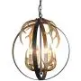 Unitop Farmhouse Chandelier-4 Light D18'' Vintage Antler Globe Rustic Chandelier-Pendant Lighting for Kitchen Island Bedroom Dining Room Coffer Bar 3002C-4