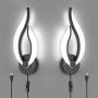 Modern Wall Sconces Set of 2, Plug in Wall Sconces 10W 5500K Cool White Acrylic Wall Sconce Lighting with 5.5FT Plug in Cord and On/Off Switch on The Cord