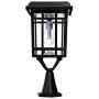 Gama Sonic GS-114B-FPW-BLK Prairie Bulb Lamp Outdoor Solar Light Fixture, Pole Pier & Wall Mount Kits, Black