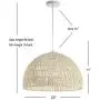 JONATHAN Y JYL6504A Campana 20'' Woven Rattan Dome LED Pendant, Scandinavian, Minimalist, Transitional for Kitchen, Living Room, Cream
