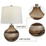 Maxax Table Lamps Set of 2 Glass Beside Nightstand Lamps for Bedroom, Living Room,Gray Finish