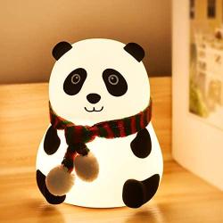 Night Light for Kids, 7-Color Silicone Big Eyes Panda Nursery Lights, USB Rechargeable LED Lamp for Girls and Boys Bedrooms