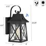 FLALINKO Outdoor Dusk to Dawn Wall Lantern - Farmhouse 14'' Outdoor Wall Light for Barn, Patio, Porch, Doorway, Entryway, Walkway, Matte Black Finish with Clear Seedy Glass (Black, Single Pack)
