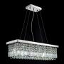 7PM Modern Crystal Rectangular Chandelier Raindrop Hanging Pendant Light Stainless Steel Frame for Dining Room L31.5'' x W9.8'' …