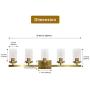 BONLICHT Vanity Lights Bathroom Fixture Brushed Brass 5 Light Farmhouse Wall Sconce Lighting with Clear Glass Shade Modern Wall Light Fixture Bath Kitchen Dining Room Hallway Porch Light Wall Mount
