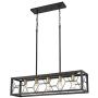 EAPUDUN 5-Light Kitchen Island Lighting, Modern Linear Pendant Light Fixture, Metal Farmhouse Chandeliers for Dinning Room Living Room, Matte Black Finish, PDA1273-MBK
