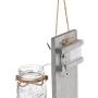 Set of Two Lighted Sconces Country Rustic Mason Jar Wall Sconce HANGING MASON JAR SCONCES WITH LED FAIRY LIGHTS
