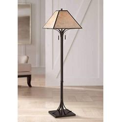 Duarte Mission Rustic Floor Lamp Oil Rubbed Bronze Tapering Square Light Mica Shade for Living Room Reading Bedroom Office - Franklin Iron Works