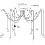 LAMPUNDIT 12-Light Chandelier, Adjustable DIY Ceiling Spider Pendant Lighting, Industrial Hanging Light Fixture (Each with 6ft Wire)