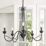 LOG BARN 5 Lights French Country Shabby Chic Chandelier in Brown Rust Metal Finish, 26.8'' Medium Dining Room Pendant Light Fixture LOG BARN 5 Lights French Country Shabby Chic Chandelier in Brown Rust Metal Finish, 26.8'' Medium Dining Room Pendant Light Fixture