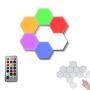 QBABY Remote Control Hexagon Wall Light Multicolor with USB Power, Modular Touch Sensitive Hexagonal Lights Panels DIY Assembled for Bedroom,Living Room