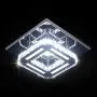 Chandelier Crystal, Modern Square Crystal Ceiling Light Flush Mount Not Dimmable LED Pendant Lighting with 6000K Lamp for Bedroom Foyer Entry Dining Room Hallway (Cool White)