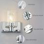 Deyidn 1-Light Silver Vanity Light Fixture Modern Industrial Indoor Single Chrome Wall Sconces Lighting with Clear Glass for Bathroom, Bedroom, Kitchen, Living Room, Dining Room, Stairway, Farmhouse