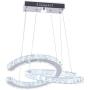 Modern 2 C Rings Crystal Chandelier Lighting LED Pendant Light Fixture Adjustable Stainless Steel Ceiling Hanging Lamp for Dinning Room Living Room Staircase Bedroom(2C Changeable)