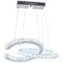 Modern 2 C Rings Crystal Chandelier Lighting LED Pendant Light Fixture Adjustable Stainless Steel Ceiling Hanging Lamp for Dinning Room Living Room Staircase Bedroom(2C Changeable)