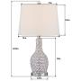 Maxax Crystal Table Lamps Set of 2 with White Fabric Shade, 3-Way Dimmable Decorative Bedside Nightstand Desk Lamps for Living Room Bedroom Dining Room Kitchen, Chrome Finish
