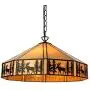 LITFAD Tiffany Style Hanging Pendant Lighting in Stained Glass Rustic Style LED Ceiling Hanging Light Chandelier for Kitchen Island Dining Room Restaurant Bar - 12'' (30 cm)