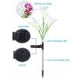 Weepong Flower Solar Lights Outdoor - 3 Pack Waterproof Lawn Solar Lights with 12 Lily Flowers, Color-Changing Solar Stakes Lights for Patio, Back Yard, Garden, Pathway, Walkway(White, Purple, Red)