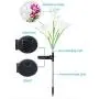 Weepong Flower Solar Lights Outdoor - 3 Pack Waterproof Lawn Solar Lights with 12 Lily Flowers, Color-Changing Solar Stakes Lights for Patio, Back Yard, Garden, Pathway, Walkway(White, Purple, Red)