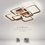 Modern Ceiling Light led AXSHINE 6 Lights Geometric Light Fixtures Brown Flush Mount Ceiling Light Chandeliers Ceiling Light for Bedroom 28INCH Square Metal Ceiling lamp with Natural Light 4000K 87W