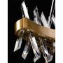 Siljoy X-Shape Crystal Chandelier Modern Led Pendant Lighting Gold Hanging Light Fixture with Metal Body Clear Shade for Dining Room Living Room Kitchen Island 40.5 Inches