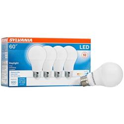 LEDVANCE 79284 Sylvania Non-Dimmable Semi-Directional Led Lamp, 8.5 W, 120 V, A19, Medium, 11000 Hr, 4 Pack, Daylight, 4 Count