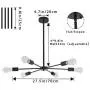 LUVISI 6 Lights Black Chandlers,Sputnik Chandeliers Vintage Mid-Century Ceiling Light Fixture,Industrial Hanging Lamps for Dining Room Bedroom Kitchen Living Room Foyer Hallway