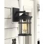 Emliviar Outdoor Wall Light Fixture, Exterior Wall Sconce Lantern, Black Finish with Seeded Glass, 2085B3 BK Emliviar Outdoor Wall Light Fixture, Exterior Wall Sconce Lantern, Black Finish with Seeded Glass, 2085B3 BK