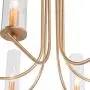 LOG BARN Brass Chandelier, Modern Dining Room Lighting Fixtures Hanging with Clear Glass Shades, Contemporary Large Gold Chandeliers for Living Room, 6-Light, 36” Dia