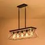 XIPUDA 5-Light Linear Pendant Light Fixture Kitchen Island Lighting Industrial Metal Farmhouse Chandeliers for Dinning Room Living Room