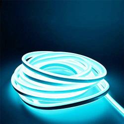 iNextStation Neon LED Strip Light 16.4ft/5m 12V DC 600 SMD2835 LEDs Waterproof Flexible LED NEON Light for Indoors Outdoors Decor [ Ice Blue | No Power Adapter]