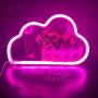 Pink Cloud Neon Signs Decorative LED Neon Light Battery USB Sleeping Night Light Cloud Neon Night Light Cute Marquee Signs Wall Art Decor for Baby Girl Bedroom Wedding Decoration Acrylic Neon Light