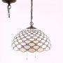 Tiffany Hanging Lamp W16H40 Inch Pendant Light Amber Stained Glass Crystal Pear Bead Shade Chandelier Ceiling Fixture S005 WERFACTORY Deco Dining LivingRoom Bedroom Study Office Cafe Bar Hallway Loft