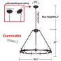 MEEROSEE Modern Chandelier Lighting LED Pendant Lighting Fixture Acrylic Shade 18 Lights Farmhouse Chandeliers Oil Rubbed Bronze Round Dining Room Contemporary Chandelier for Island Kitchen D29.5''