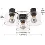 TeHenoo 3-Light Semi-Flush Mount Ceiling Light, Clear Glass Ceiling Light Fixture with Matte Black Finish for Kitchen,Dining Room,Living Room, Bedroom, Cafe, Bar,Entryway