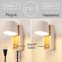 Plug in Wall Sconce Lighting 6W Warm White 2800K, Modern Wall Light Fixtures 350 Degrees Rotatable Bedside Reading Lighting, Metal Wall Lamps Lighting Lamp for Bedroom