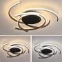 LED Bedroom Light Modern Chic Design Flush Mount Ceiling Lamp Dimmable Acrylic Panel Unique Minimalist Livingroom Pendant Light with Remote Control Dining Room Kitchen Island Office Hanging Lamp Black