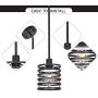 VINLUZ One Light Indoor Modern Pendant Lighting Black Finish Chandeliers Rustic Farmhouse Ceiling Light Fixtures Hanging for Kitchen Island Dining Room