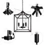 3-Light Black Farmhouse Pendant Lighting Fixture Square Industrial Chandelier Loft Ceiling Light for Kitchen Dining Room Bedroom Foyer 3-Light Black Farmhouse Pendant Lighting Fixture Square Industrial Chandelier Loft Ceiling Light for Kitchen Dining Room Bedroom Foyer