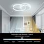 IKK Modern Ceiling Light, Dimmable LED Flush Mount Light Fixture with Remote Control, 2 Rings Acrylic Shade 35W Modern Lamp Fixture for Kitchen, Childrens Rooms, Hotel Rooms, Living Rooms