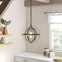 Odeums Antique Pendant Lights, Kitchen Island Pendant Lighting Fixture, Pendant Hanging Lights in Spherical Shade for Dining Room, Living Room, Hallway, Bedroom, Entryway