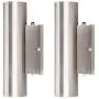 Cloudy Bay 3 Color LED Outdoor Up and Down Porch Light with Photocell,120V 20W 3000K/4000K/5000K Selectable, Dusk to Dawn Photocell, Brushed Nickel, Aluminum Light Body, Weater Resistance,Pack of 2
