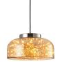 Gaze Industrial Pendant Light Amber Plated Glass Island Pendant Light Bell Shade Bulb Pendant Light for Kitchen Living & Dining Room (1 Pack)