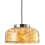 Gaze Industrial Pendant Light Amber Plated Glass Island Pendant Light Bell Shade Bulb Pendant Light for Kitchen Living & Dining Room (1 Pack)