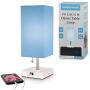 Modern Blue Small Table Lamp w USB Quick Charging Port, Great for LED Bedside, Desk, Bedroom, and Nightstand Lamps or Other LED Table Lights, Buy 2 or More for 5% Checkout Discount