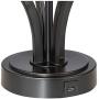 Heather Modern Contemporary Table Lamps Set of 2 with Hotel Style USB Charging Port Iron Bronze Drum Shade for Living Room Bedroom House Bedside Nightstand Home Office Family - 360 Lighting