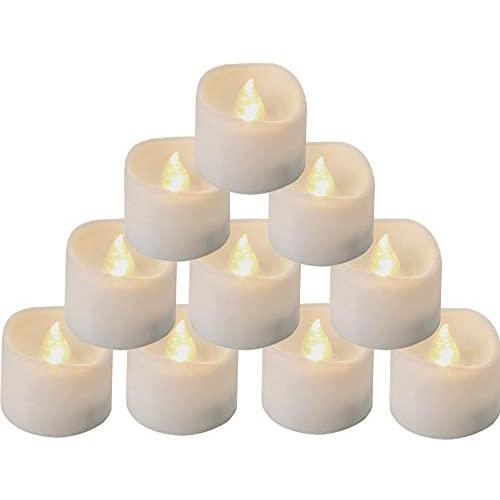 Homemory Battery Tea Lights with Timer, 6 Hours on and 18 Hours Off in 24 Hours Cycle Automatically, Pack of 12 Timing LED Candle Lights in Warm White