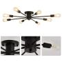 8-Lights Ceiling Light ,Metal Semi Flush Mount Chandelier, Ceiling Lamp for Dining Room Bedroom Kitchen Living Room Foyer Hallway（Black）.